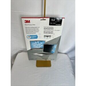 3M Safe Guard Black Privacy Filter 15.6* 13.6in by 7.6in 16:9 ratio Box Bent